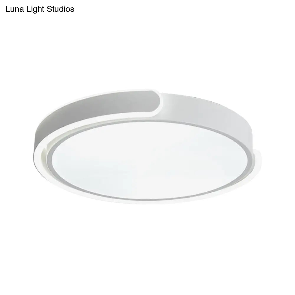 Modern Led Flush Ceiling Light With Acrylic Shade In Black/White/Champagne 15’/19’/23’