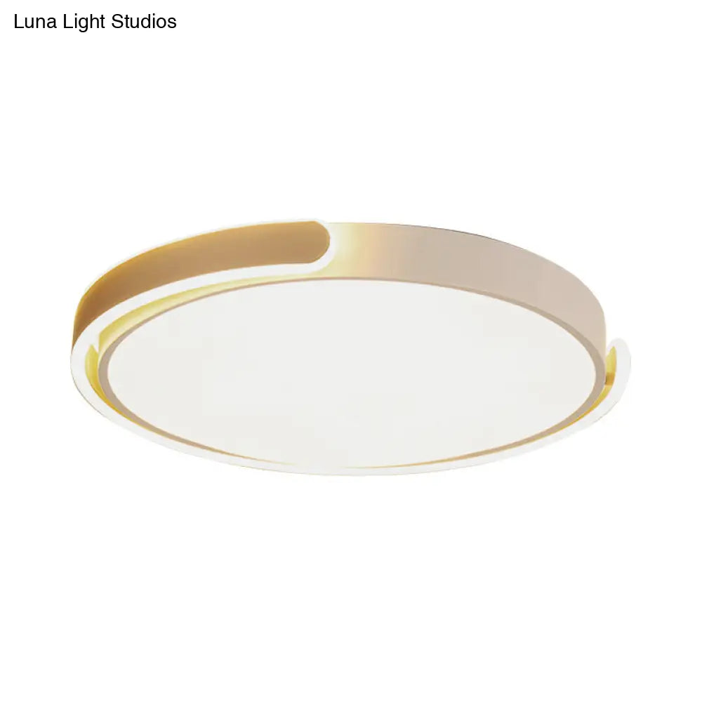 Modern Led Flush Ceiling Light With Acrylic Shade In Black/White/Champagne 15’/19’/23’