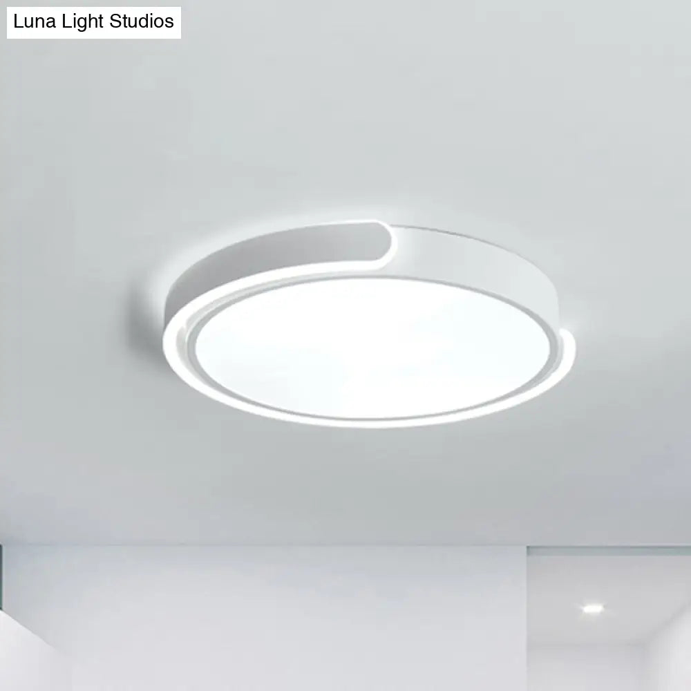Modern Led Flush Ceiling Light With Acrylic Shade In Black/White/Champagne 15’/19’/23’