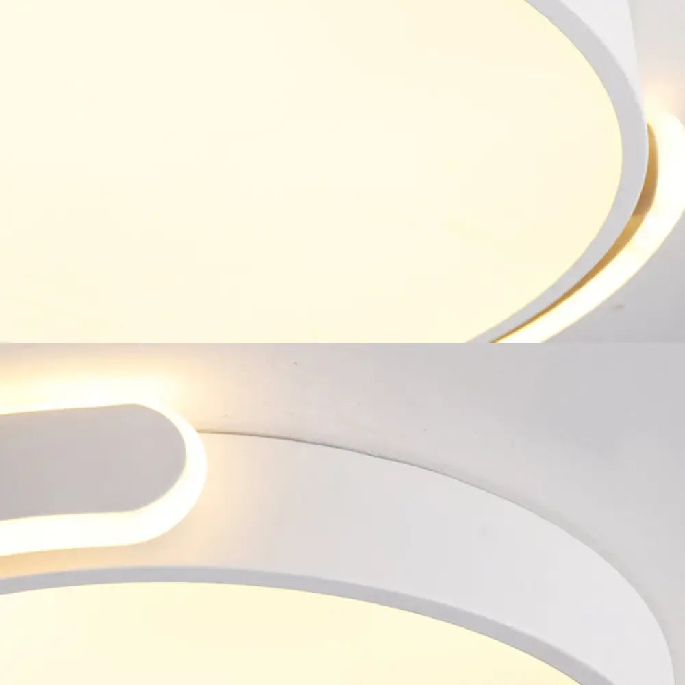Modern Led Flush Ceiling Light With Acrylic Shade In Black/White/Champagne 15/19/23 Diameter -