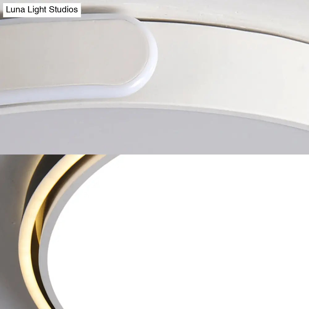 Modern Led Flush Ceiling Light With Acrylic Shade In Black/White/Champagne 15’/19’/23’
