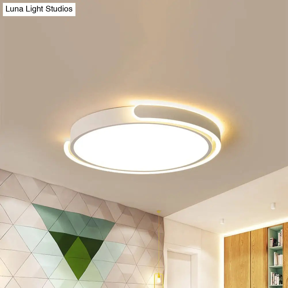Modern Led Flush Ceiling Light With Acrylic Shade In Black/White/Champagne 15’/19’/23’