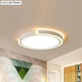 Modern Led Flush Ceiling Light With Acrylic Shade In Black/White/Champagne 15’/19’/23’