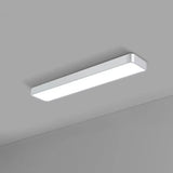 Modern Led Flush Light With Rectangular Acrylic Shade - Office Ceiling Mounted Silver / Small 47.5