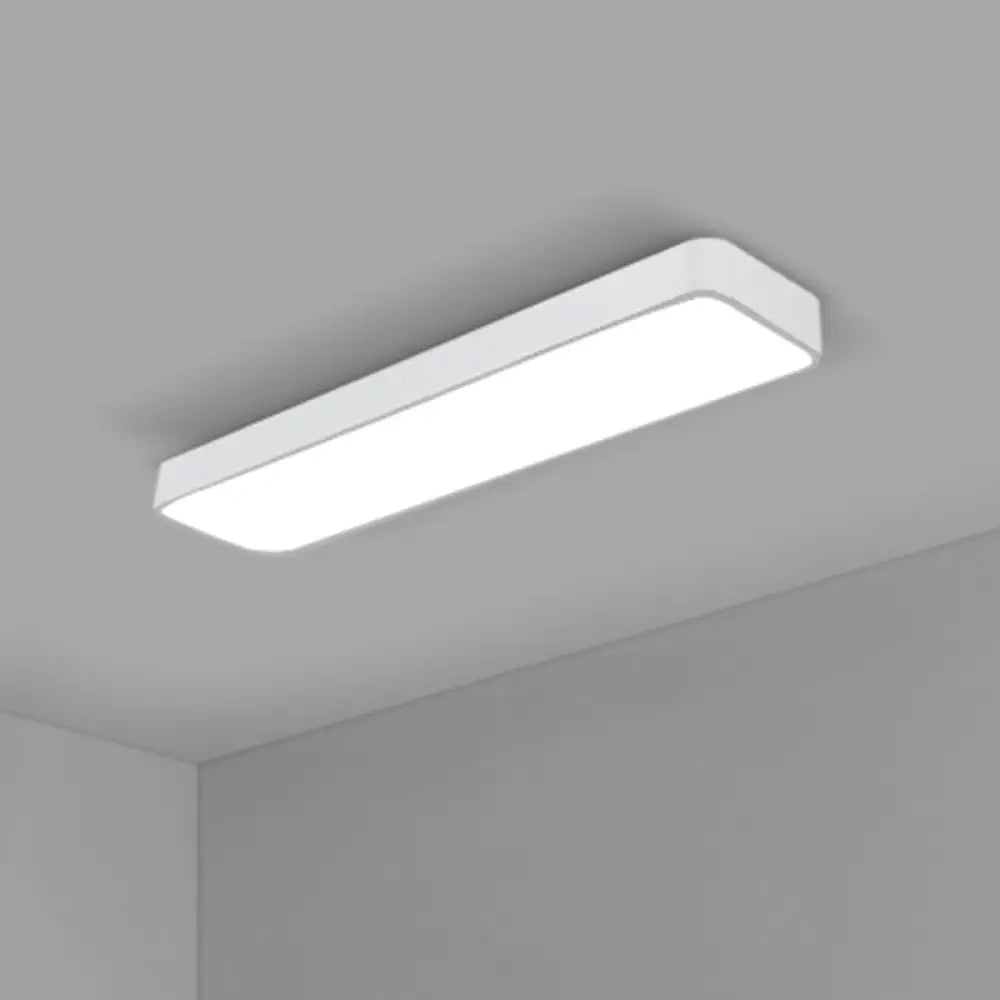 Modern Led Flush Light With Rectangular Acrylic Shade - Office Ceiling Mounted White / Small 35.5