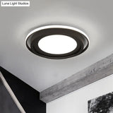 Modern Led Flush Mount Acrylic Round Lighting In White/Black For Bedroom White/Warm Light