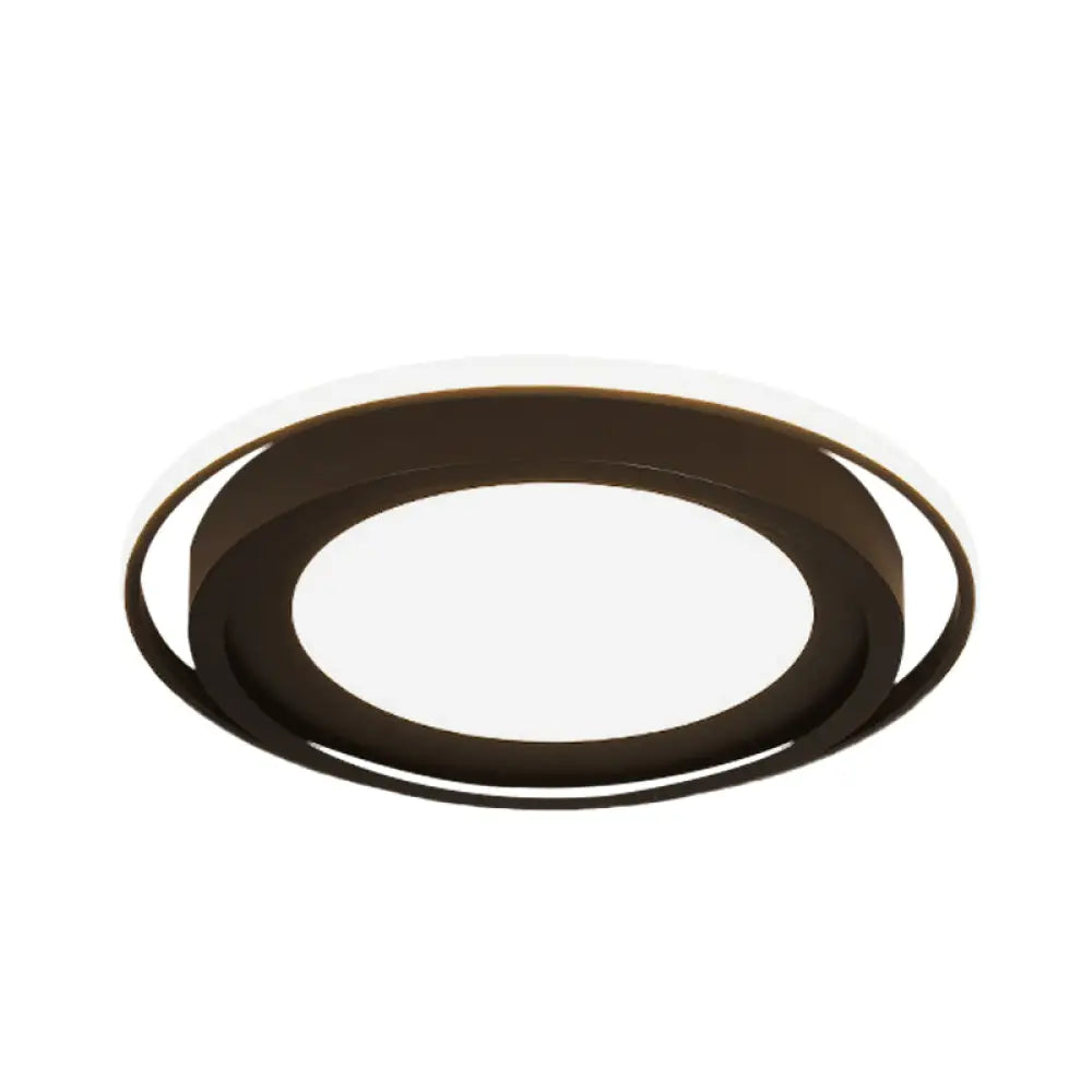 Modern Led Flush Mount Acrylic Round Lighting In White/Black For Bedroom White/Warm Light
