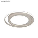Modern Led Flush Mount Acrylic Round Lighting In White/Black For Bedroom White/Warm Light