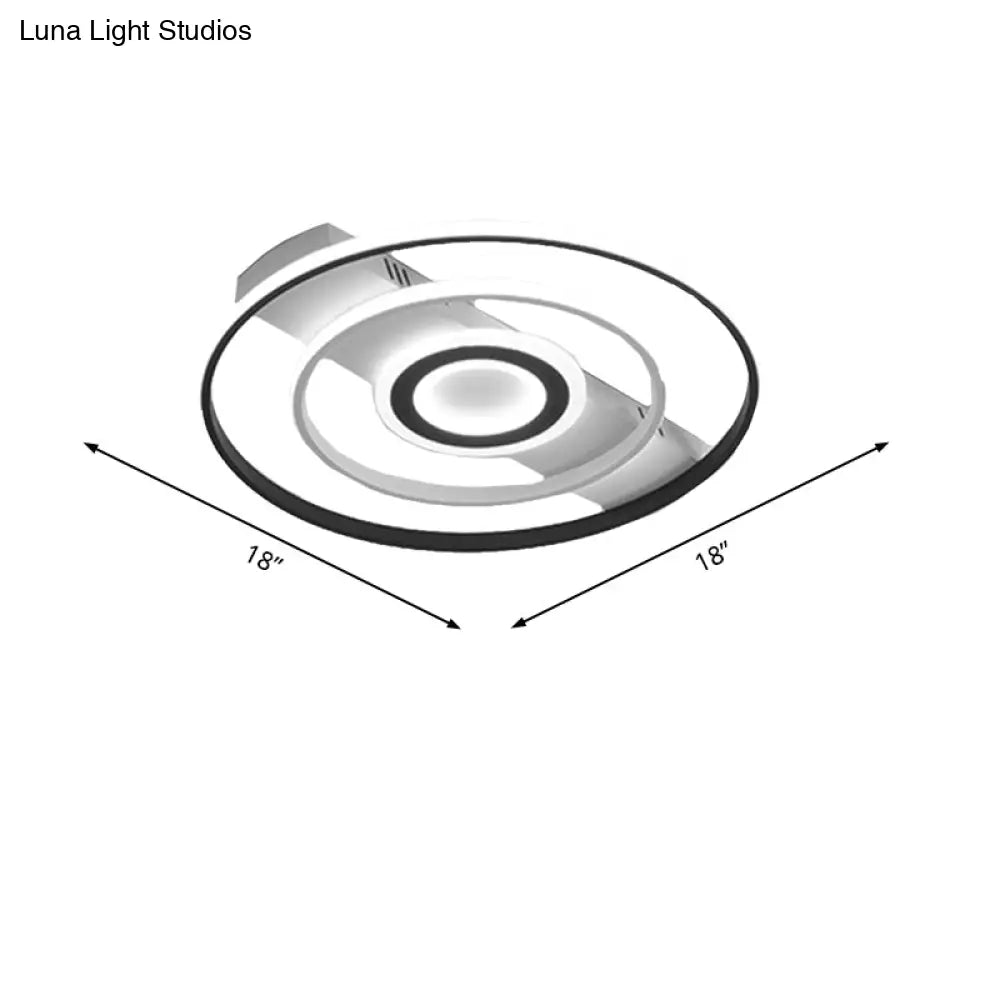 Modern Led Flush Mount Ceiling Light Fixture For Black And White Living Room - Aluminum Frame