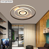 Modern Led Flush Mount Ceiling Light Fixture For Black And White Living Room - Aluminum Frame
