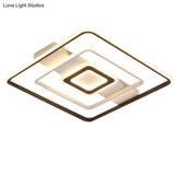 Modern Led Flush Mount Ceiling Light Fixture For Black And White Living Room - Aluminum Frame