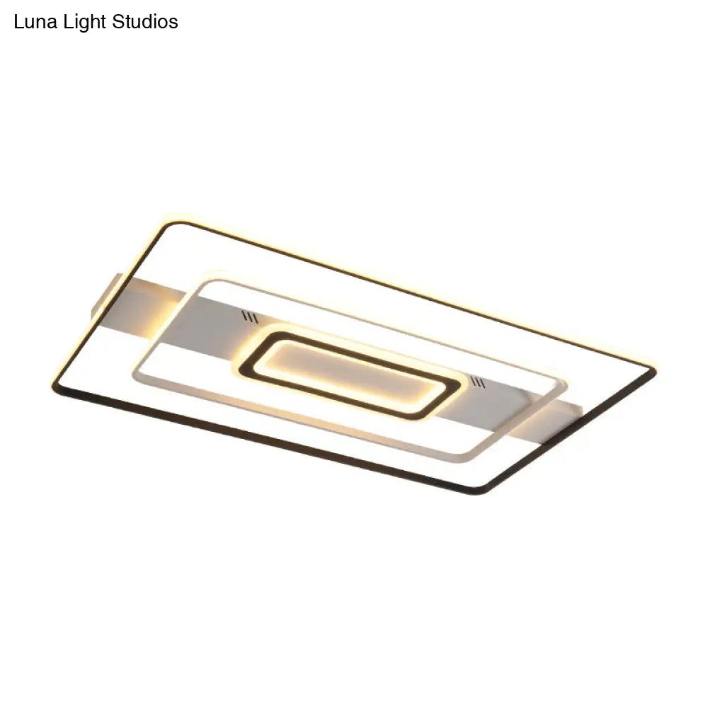 Modern Led Flush Mount Ceiling Light Fixture For Black And White Living Room - Aluminum Frame