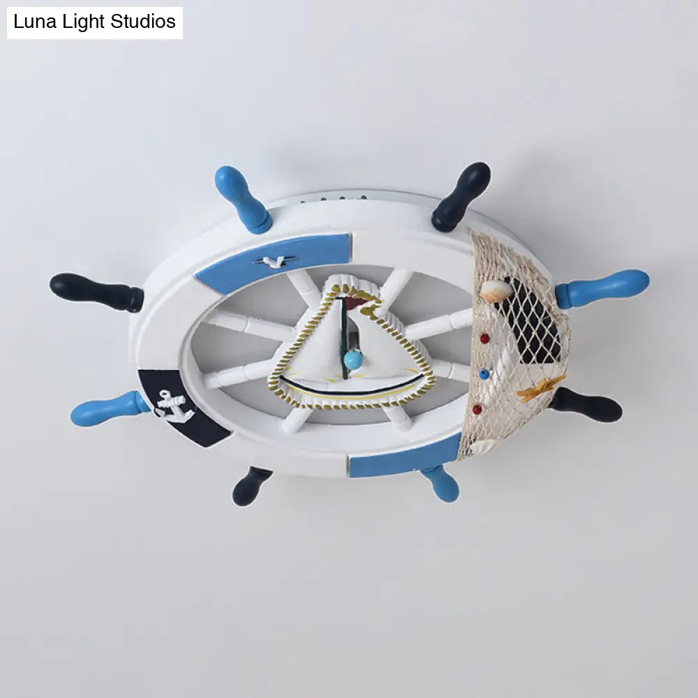 Modern Led Flush Mount Ceiling Light For Child’s Mediterranean - Style Bedroom