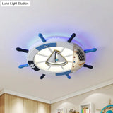 Modern Led Flush Mount Ceiling Light For Child’s Mediterranean - Style Bedroom