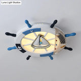 Modern Led Flush Mount Ceiling Light For Child’s Mediterranean - Style Bedroom