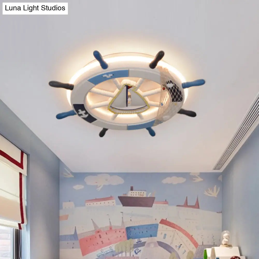Modern Led Flush Mount Ceiling Light For Child’s Mediterranean - Style Bedroom