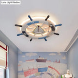 Modern Led Flush Mount Ceiling Light For Child’s Mediterranean - Style Bedroom