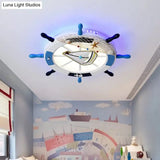 Modern Led Flush Mount Ceiling Light For Child’s Mediterranean - Style Bedroom