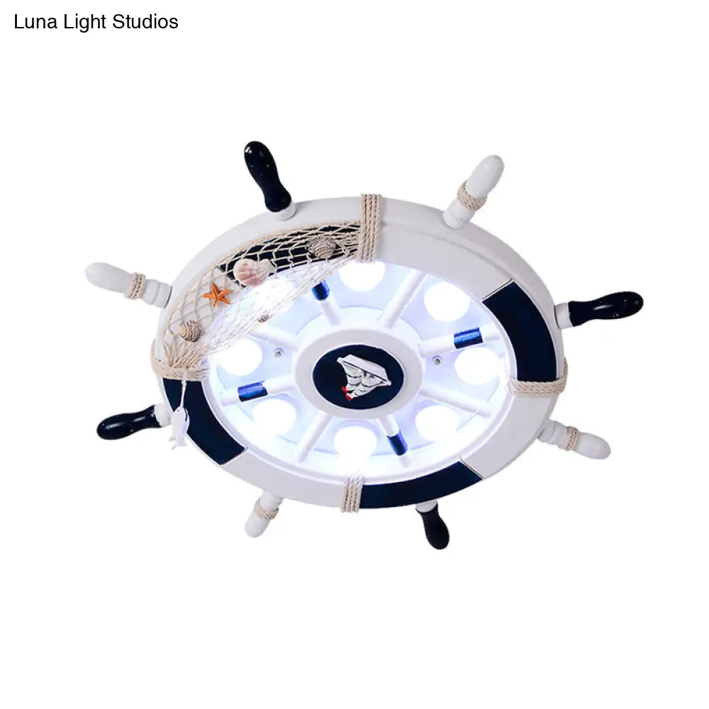 Modern Led Flush Mount Ceiling Light For Child’s Mediterranean - Style Bedroom