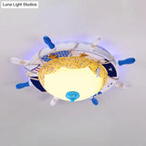Modern Led Flush Mount Ceiling Light For Child’s Mediterranean - Style Bedroom