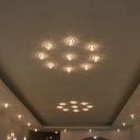 Modern Led Flush Mount Ceiling Light For Porch - Morning Glory Clear Crystal Design