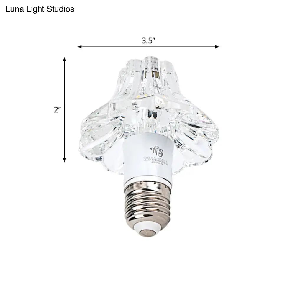 Modern Led Flush Mount Ceiling Light For Porch - Morning Glory Clear Crystal Design