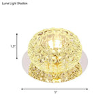Modern Led Flush Mount Ceiling Light In Chrome - Clear Crystal Round Design For Corridor