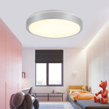 Modern Led Flush Mount Ceiling Light In Silver With Acrylic Shade Available 3 Sizes And Warm/White