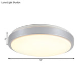 Modern Led Flush Mount Ceiling Light In Silver With Acrylic Shade Available 3 Sizes And Warm/White