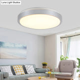 Modern Led Flush Mount Ceiling Light In Silver With Acrylic Shade Available 3 Sizes And Warm/White
