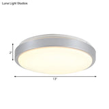 Modern Led Flush Mount Ceiling Light In Silver With Acrylic Shade Available 3 Sizes And Warm/White