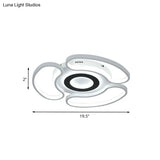Modern Led Flush Mount Ceiling Light In White For Bedroom With Warm/White And Acrylic Arc - Loop