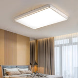 Modern Led Flush Mount Ceiling Light In White/Gold With Crystal Accents White /