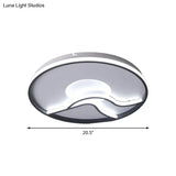 Modern Led Flush Mount Ceiling Light - Metal Minimalist Bedroom Fixture In Black White Or Warm