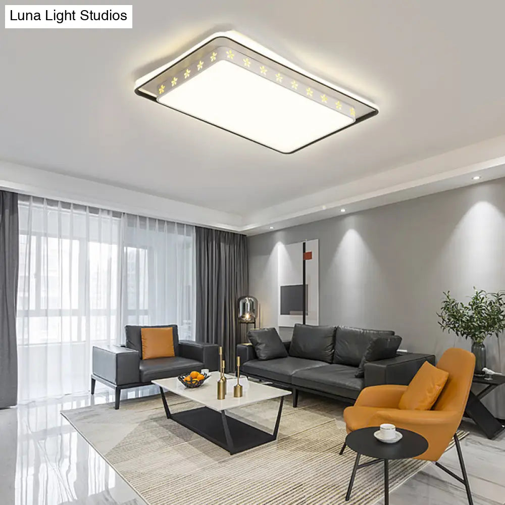 Modern Led Flush Mount Ceiling Light With Acrylic Diffuser - Ideal For Bedrooms & More