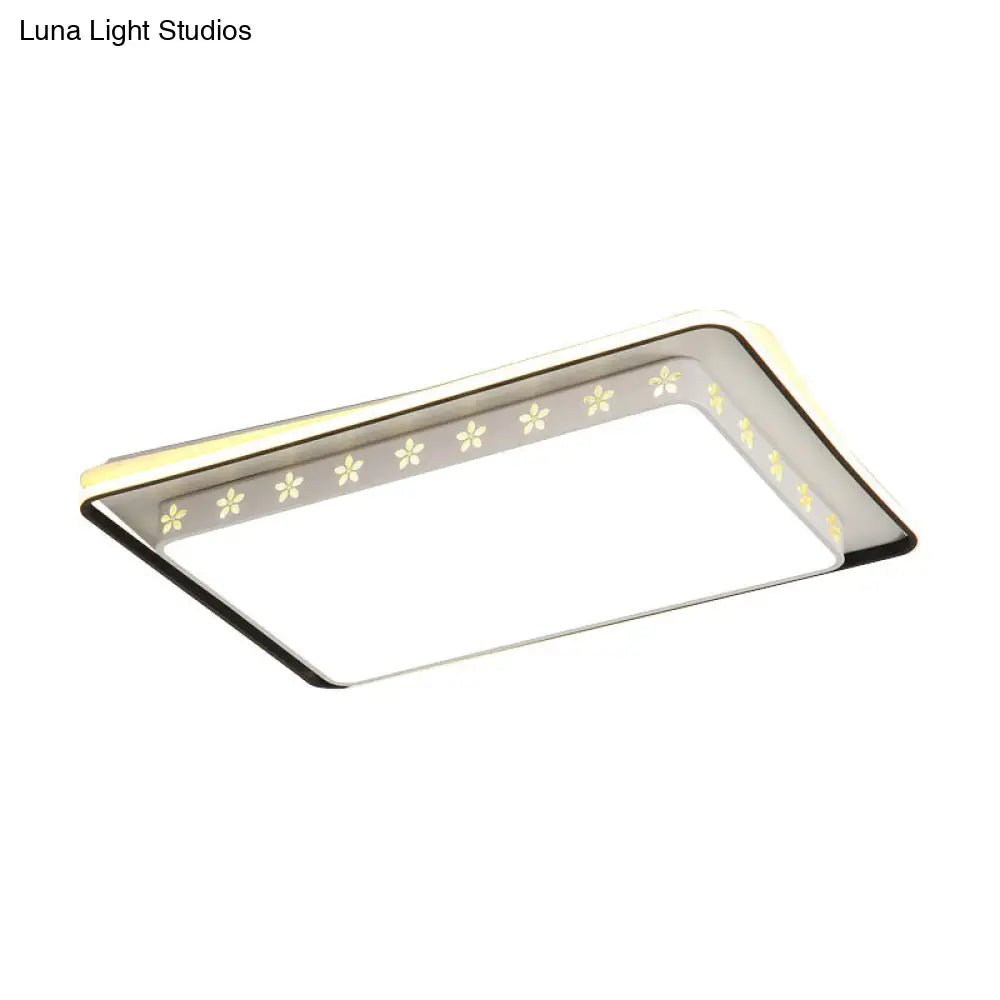 Modern Led Flush Mount Ceiling Light With Acrylic Diffuser - Ideal For Bedrooms & More