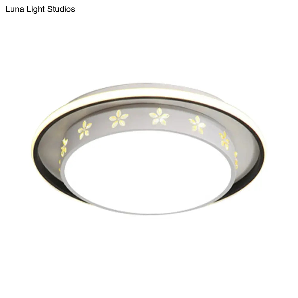Modern Led Flush Mount Ceiling Light With Acrylic Diffuser - Ideal For Bedrooms & More