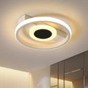Modern Led Flush Mount Ceiling Light With Acrylic Shade In Warm/White - White Halo Design /