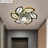 Modern Led Flush Mount Ceiling Light With Clear Crystal Shade - Ideal For Corridors