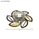 Modern Led Flush Mount Ceiling Light With Clear Crystal Shade - Ideal For Corridors