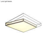 Modern Led Flush Mount Ceiling Light With Hexagon/Square Design – Black/Grey Third Gear