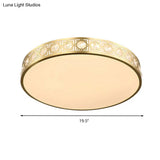 Modern Led Flush Mount Crystal Ceiling Lamp For Bedroom - 3 Sizes Available