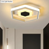 Modern Led Flush - Mount Light Fixture For Cloakroom In White/Warm