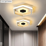 Modern Led Flush - Mount Light Fixture For Cloakroom In White/Warm