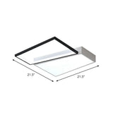 Modern Led Flush Mount Light For Bedroom Ceiling With Sleek Acrylic Shade White / 21.5 Remote