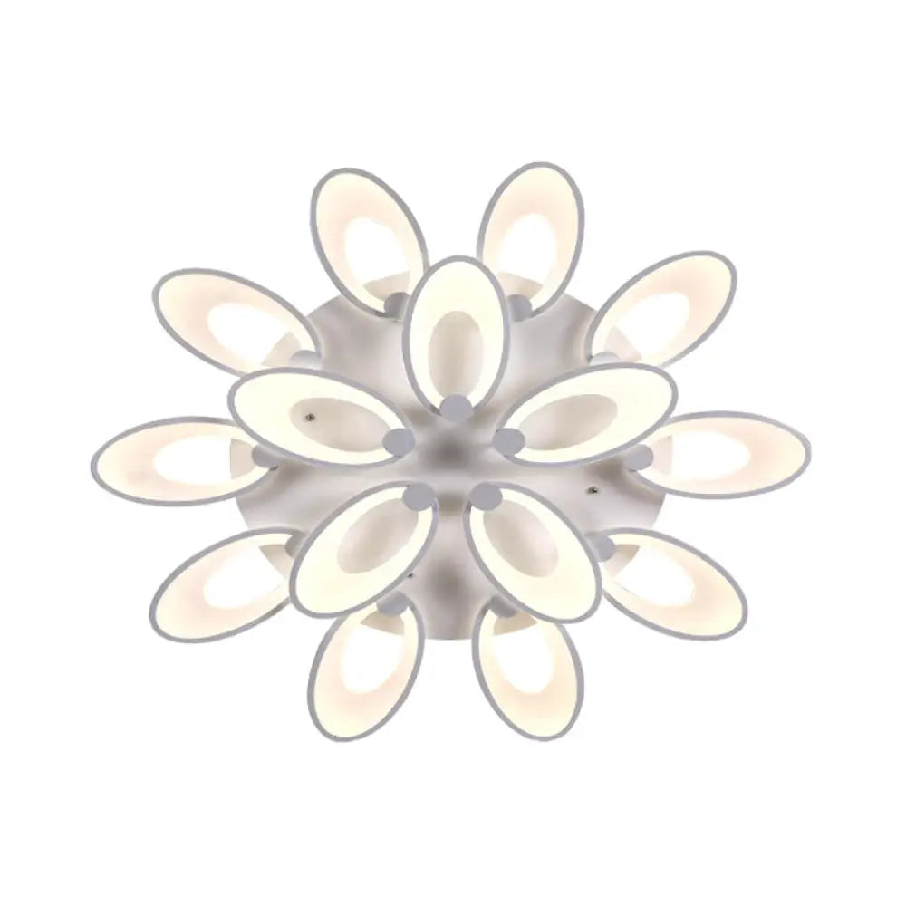 Modern Led Flush Mount Light For Dining Room With Acrylic Shade - 4/6/9 Lights Warm/White/Natural