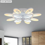Modern Led Flush Mount Light For Dining Room With Acrylic Shade - 4/6/9 Lights Warm/White/Natural