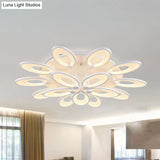 Modern Led Flush Mount Light For Dining Room With Acrylic Shade - 4/6/9 Lights Warm/White/Natural