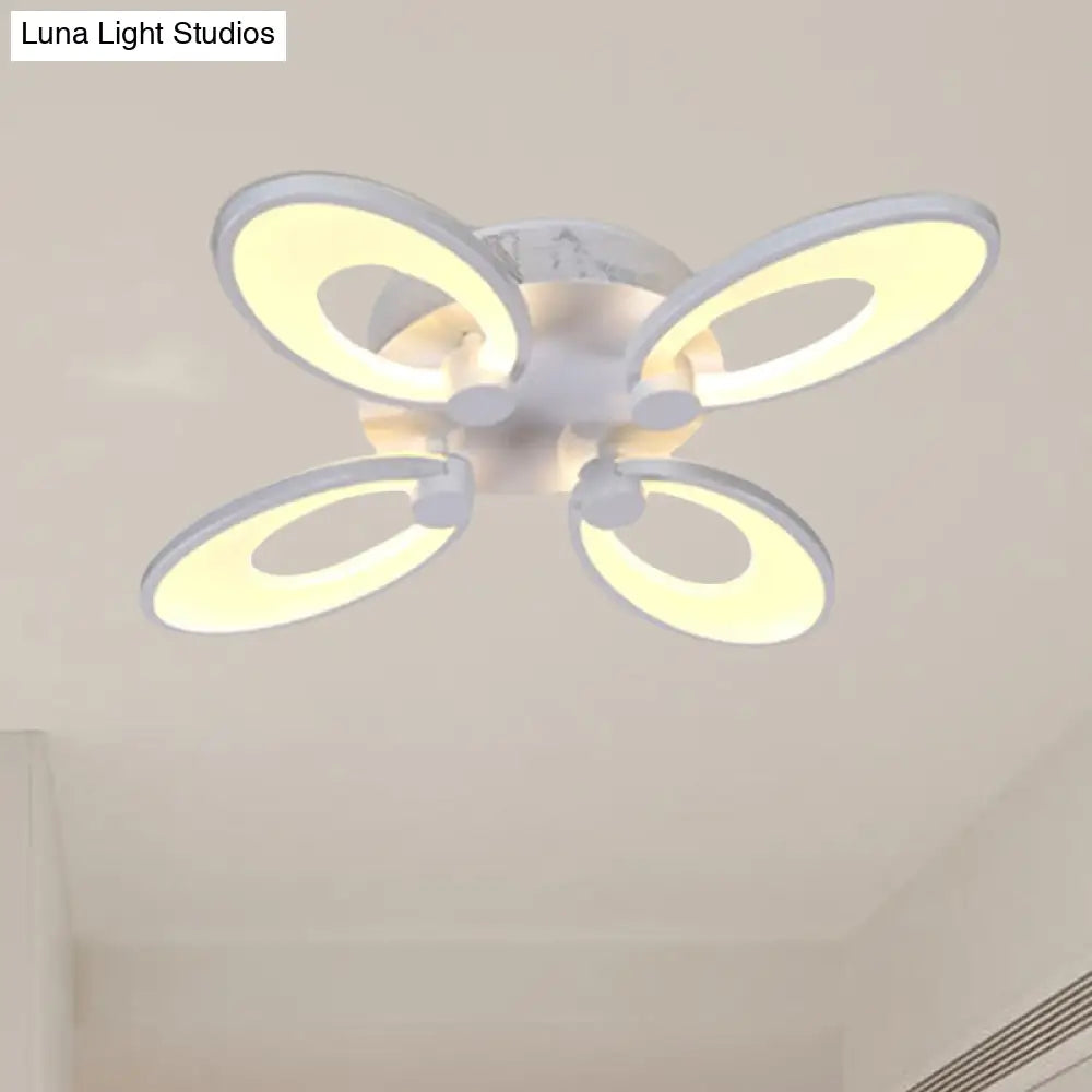 Modern Led Flush Mount Light For Dining Room With Acrylic Shade - 4/6/9 Lights Warm/White/Natural