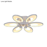 Modern Led Flush Mount Light For Dining Room With Acrylic Shade - 4/6/9 Lights Warm/White/Natural